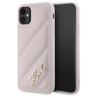 Karl Lagerfeld Diagonal Quilted Script case for iPhone 11 / Xr - pink