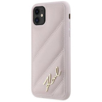 Karl Lagerfeld Diagonal Quilted Script case for iPhone 11 / Xr - pink