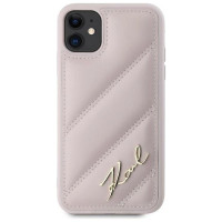 Karl Lagerfeld Diagonal Quilted Script case for iPhone 11 / Xr - pink
