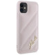 Karl Lagerfeld Diagonal Quilted Script case for iPhone 11 / Xr - pink