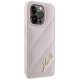 Karl Lagerfeld Diagonal Quilted Script case for iPhone 14 Pro - pink