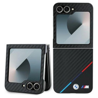 BMW Carbon Tricolor Case for Samsung Galaxy Z Flip 6 - Black