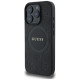 Guess Saffiano Peony Classic Logo MagSafe iPhone 16 Pro Case - Black