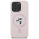Karl Lagerfeld Silicone Karl&Choupette Heads Ring MagSafe Case for iPhone 16 Pro - Pink