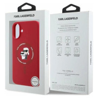 Karl Lagerfeld Silicone Karl&Choupette Heads Ring MagSafe iPhone 16 Case - Red