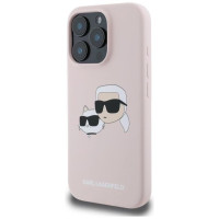 Karl Lagerfeld Silicone Case Heads Print MagSafe for iPhone 16 Pro Max - Pink