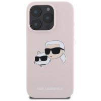 Karl Lagerfeld Silicone Case Heads Print MagSafe for iPhone 16 Pro Max - Pink