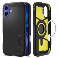 Spigen Tough Armor MagSafe case with stand for iPhone 16 - black