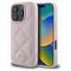 Guess Quilted Metal Logo iPhone 16 Pro Max Case - Pink