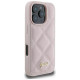 Guess Quilted Metal Logo iPhone 16 Pro Max Case - Pink
