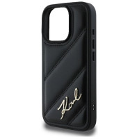 Karl Lagerfeld Quilted Signature iPhone 16 Pro Max Case - Black