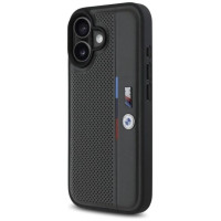 BMW M Perforated Tricolor Detail Line iPhone 16 Case - Dark Gray
