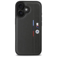 BMW M Perforated Tricolor Detail Line iPhone 16 Case - Dark Gray