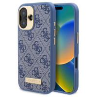 Guess 4G Logo Plate MagSafe Case for iPhone 16 Plus - Blue
