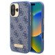 Guess 4G Logo Plate MagSafe Case for iPhone 16 Plus - Blue