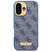 Guess 4G Logo Plate MagSafe Case for iPhone 16 Plus - Blue