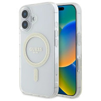 Guess IML Glitter Circle MagSafe iPhone 16 Case - Clear