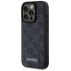 Karl Lagerfeld Leather Monogram Metal Logo MagSafe iPhone 15 Pro Case - Black