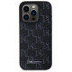 Karl Lagerfeld Leather Monogram Metal Logo MagSafe iPhone 15 Pro Case - Black