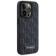 Karl Lagerfeld Leather Monogram Metal Logo MagSafe iPhone 15 Pro Case - Black