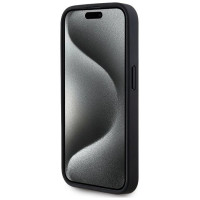 Karl Lagerfeld Leather Monogram Metal Logo MagSafe iPhone 15 Pro Case - Black