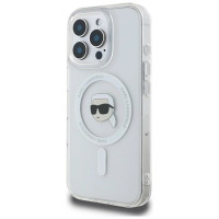 Karl Lagerfeld IML Metal Karl Head MagSafe Case for iPhone 16 Pro - White