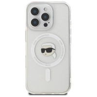 Karl Lagerfeld IML Metal Karl Head MagSafe Case for iPhone 16 Pro - White