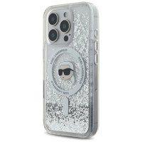 Karl Lagerfeld Liquid Glitter Karl Head Magsafe Case for iPhone 16 Pro - Clear