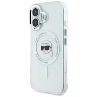 Karl Lagerfeld IML Metal Karl Head MagSafe iPhone 16 Case - White