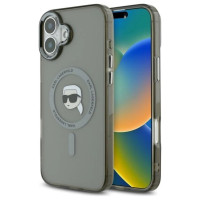 Karl Lagerfeld IML Metal Karl Head MagSafe iPhone 16 Case - Black
