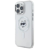 Karl Lagerfeld IML Metal Choupette Head MagSafe Case for iPhone 16 Pro Max - White