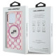 Karl Lagerfeld IML Monogram Karl & Choupette Head MagSafe Case for iPhone 15 Pro Max - Pink