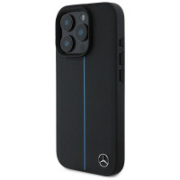 Mercedes MB Blue Line Leather MagSafe iPhone 16 Pro Case - Black