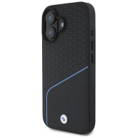 BMW Sign Leather Textured And Line MagSafe iPhone 16 Case - Black