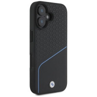 BMW Sign Leather Textured And Line MagSafe iPhone 16 Case - Black