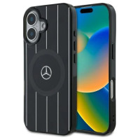 Mercedes MB Double Layer Crossed Lines MagSafe case for iPhone 16 - black