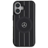 Mercedes MB Double Layer Crossed Lines MagSafe case for iPhone 16 - black