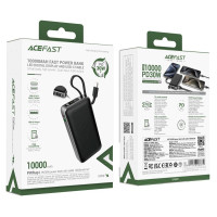 Acefast M7-10000 PD30W Powerbank with Built-in Cable - Black