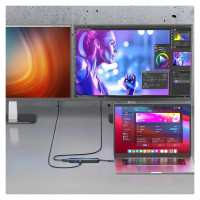Wozinsky USB-C 6 in 1 Hub Wozinsky WHBC10Y4S Multifunctional, Aluminum, with 25 cm Cable - Gray