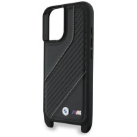 BMW M Edition Carbon Stripe & Strap iPhone 16 Case - Black