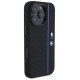 BMW Silicone Hexagon Blue Line MagSafe iPhone 16 Pro Case - Black