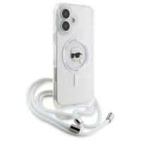 Karl Lagerfeld Crossbody IML Karl Head Magsafe Case for iPhone 16 - Clear