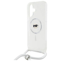 Karl Lagerfeld Crossbody IML Karl Head Magsafe Case for iPhone 16 - Clear