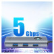 Orico PW11-5P USB-C Hub Docking Station 1x USB-A 3.0 + 2x USB-A 2.0 + 1x USB-C PD + 1x HDMI - Gray