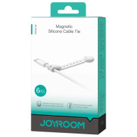Joyroom JR-ZS422 Cable Organizer Silicone Headband with Magnet, Set of 6 - White