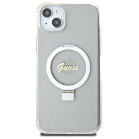 Guess GUHMP15MHRSGSD iPhone 15 Plus / 14 Plus 6.7" transparent/transparent hardcase Ring Stand Script Glitter MagSafe