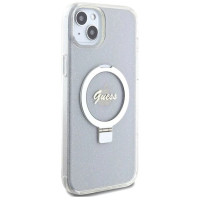 Guess GUHMP15MHRSGSD iPhone 15 Plus / 14 Plus 6.7" transparent/transparent hardcase Ring Stand Script Glitter MagSafe