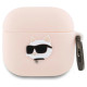Karl Lagerfeld KLA4RUNCHP AirPods 4 cover pink Silicone Choupette Head 3D