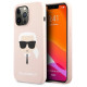 Karl Lagerfeld Silicone Karl`s Head Case for iPhone 13 Pro Max 6.7" - Light Pink