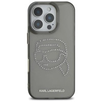 Karl Lagerfeld KLHCP16XHKHDCELK iPhone 16 Pro Max 6.9" black/black hardcase IML Rhinestones Karl Head